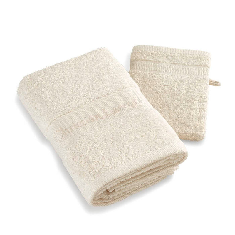 Serviette + Gant De Toilette Blanc Cassé