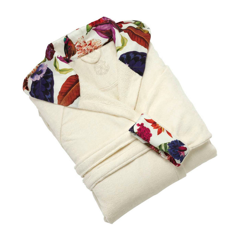 Jardin Tropical - Peignoir Avec Capuche En Coton Ultra Absorbant - Jardin Tropical Vanille