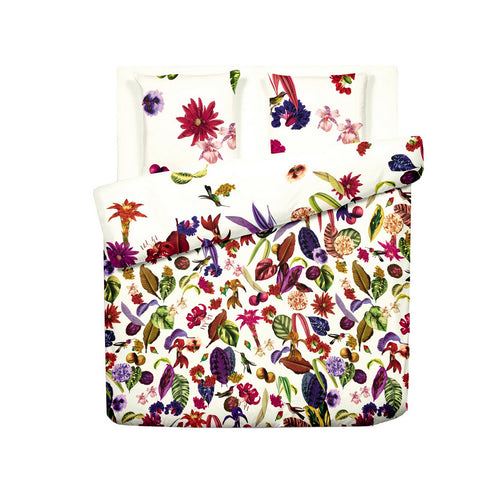 Jardin Tropical - Housse De Couette + Taie(s) D'Oreiller Satin De Coton Jardin Floral Multico