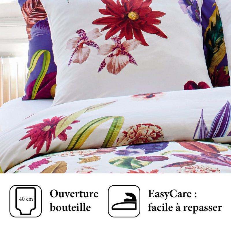 Jardin Tropical - Housse De Couette + Taie(s) D'Oreiller Satin De Coton Jardin Tropical Multico