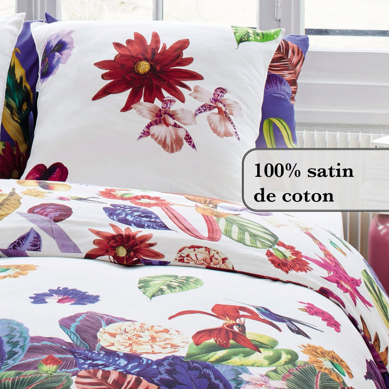 Jardin Tropical - Housse De Couette + Taie(s) D'Oreiller Satin De Coton Jardin Tropical Multico
