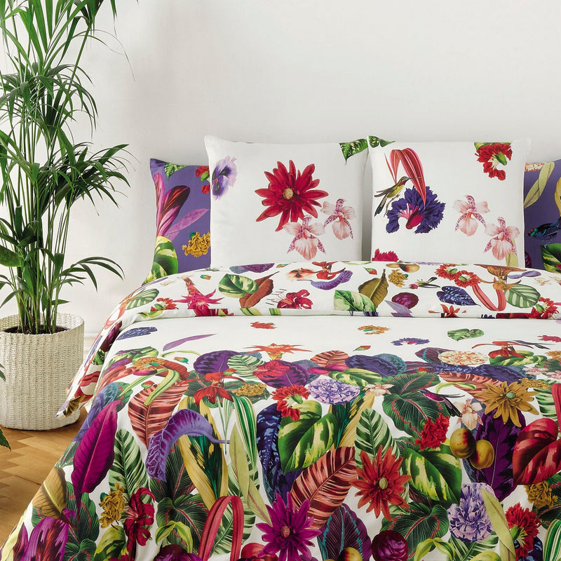Jardin Tropical - Housse De Couette + Taie(s) D'Oreiller Satin De Coton Jardin Tropical Multico