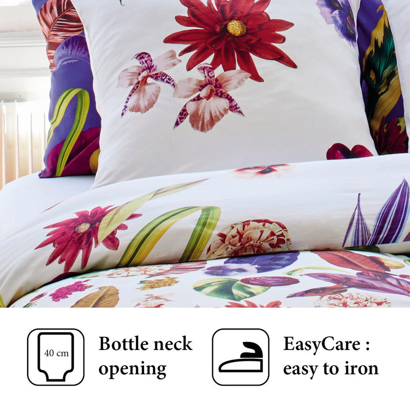 Jardin Tropical - Housse De Couette + Taie(s) D'Oreiller Satin De Coton Jardin Tropical Multico