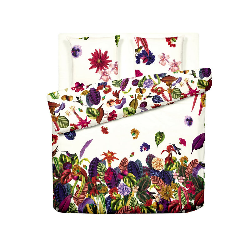 Jardin Tropical - Housse De Couette + Taie(s) D'Oreiller Satin De Coton Jardin Tropical Multico