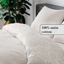 Arabesque - Housse De Couette + Taie(s) D'Oreiller Satin De Coton Arabesque Taupe