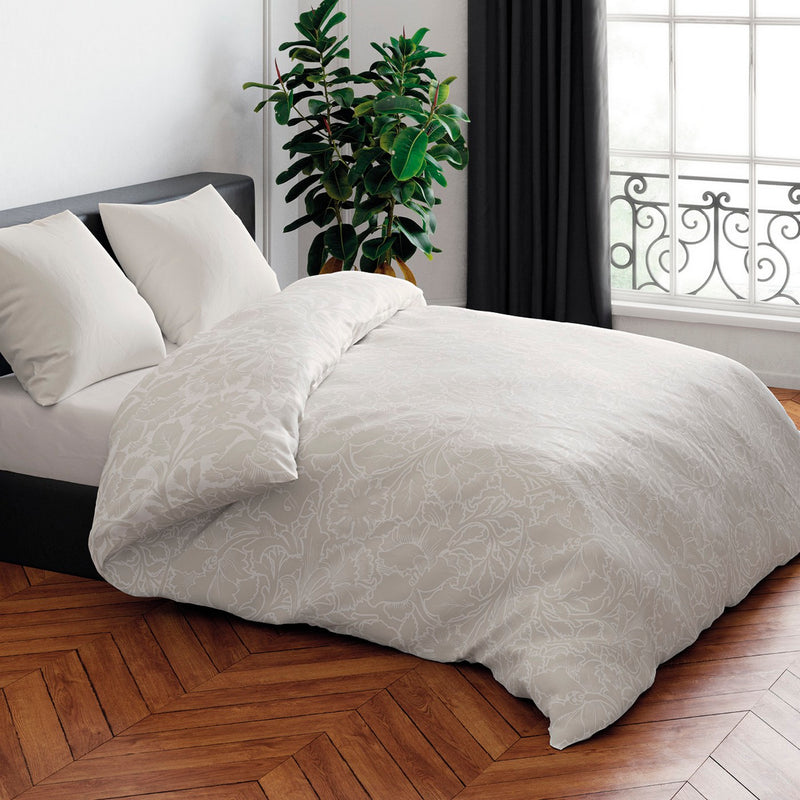Arabesque - Housse De Couette + Taie(s) D'Oreiller Satin De Coton Arabesque Taupe