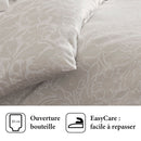 Arabesque - Housse De Couette + Taie(s) D'Oreiller Satin De Coton Arabesque Taupe