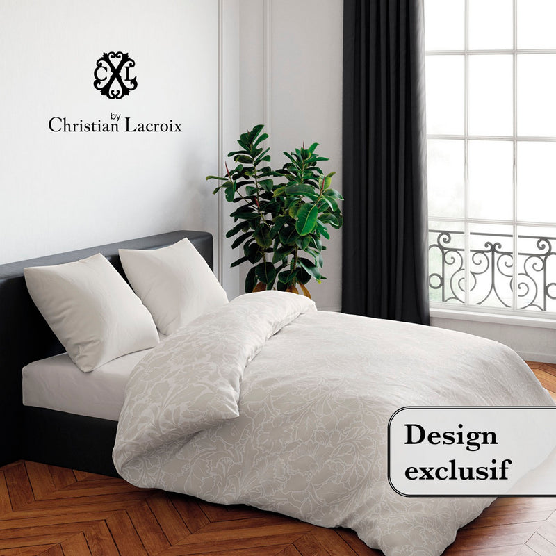 Arabesque - Housse De Couette + Taie(s) D'Oreiller Satin De Coton Arabesque Taupe