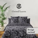 Arabesque - Housse De Couette + Taie(s) D'Oreiller Satin De Coton Arabesque Anthracite