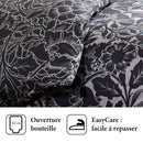 Arabesque - Housse De Couette + Taie(s) D'Oreiller Satin De Coton Arabesque Anthracite