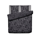 Arabesque - Housse De Couette + Taie(s) D'Oreiller Satin De Coton Arabesque Anthracite