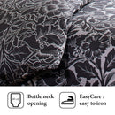 Arabesque - Housse De Couette + Taie(s) D'Oreiller Satin De Coton Arabesque Anthracite
