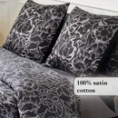 Arabesque - Housse De Couette + Taie(s) D'Oreiller Satin De Coton Arabesque Anthracite