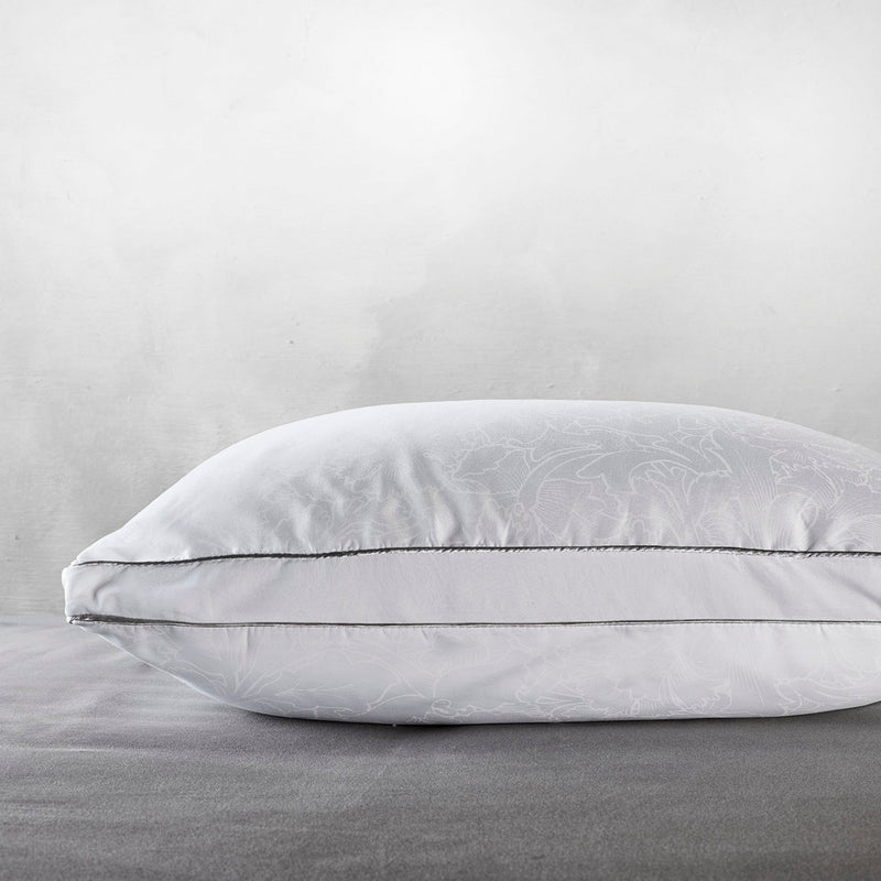 Arabesque - Coussin Carré Coeur Mémoire De Forme + Protège Oreiller - Blanc