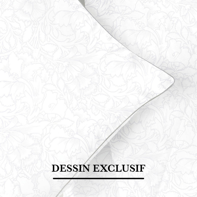 Arabesque - Coussin Carré Coeur Mémoire De Forme + Protège Oreiller - Blanc