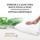 Arabesque - Coussin Carré Coeur Mémoire De Forme + Protège Oreiller - Blanc