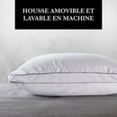 Arabesque - Coussin Carré Coeur Mémoire De Forme + Protège Oreiller - Blanc