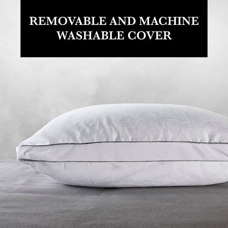Arabesque - Coussin Carré Coeur Mémoire De Forme + Protège Oreiller - Blanc