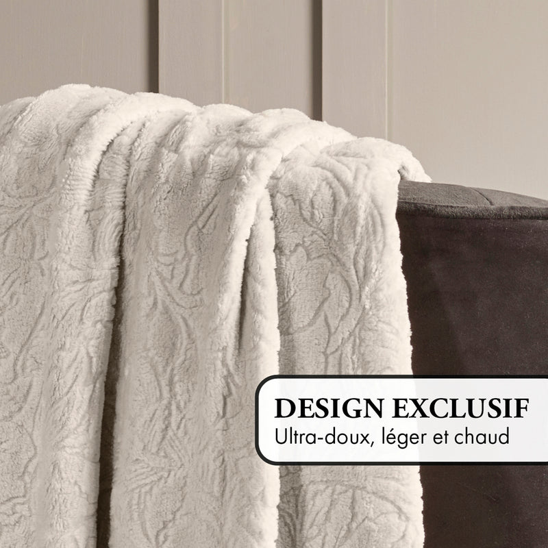 Arabesque - Maxi Plaid/Couvre-Lit - Dessin : Arabesque Taupe