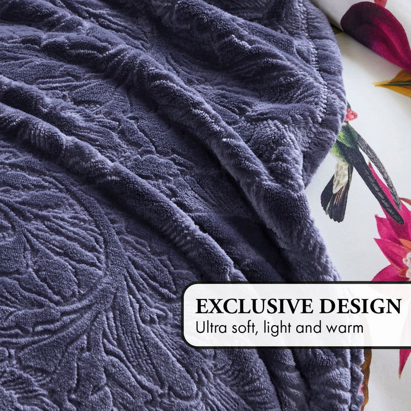 Arabesque - Maxi Plaid/Couvre-Lit - Dessin : Arabesque Aubergine