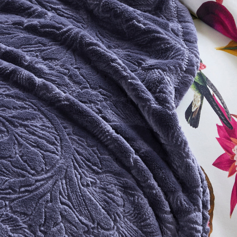 Arabesque - Maxi Plaid/Couvre-Lit - Dessin : Arabesque Aubergine