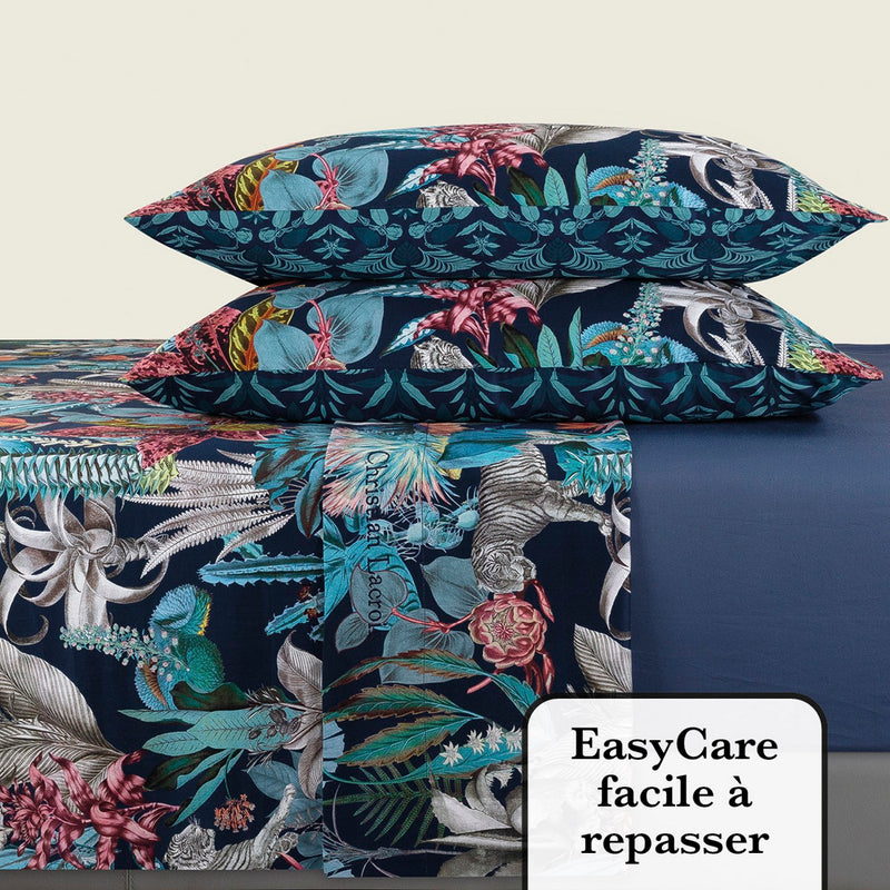 Zanzibar - Ensemble De Draps Satin De Coton Zanzibar Bleu