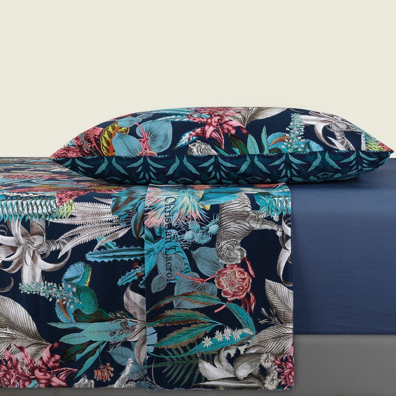 Zanzibar - Ensemble De Draps Satin De Coton Zanzibar Bleu