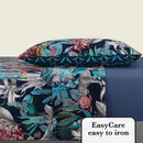 Zanzibar - Ensemble De Draps Satin De Coton Zanzibar Bleu