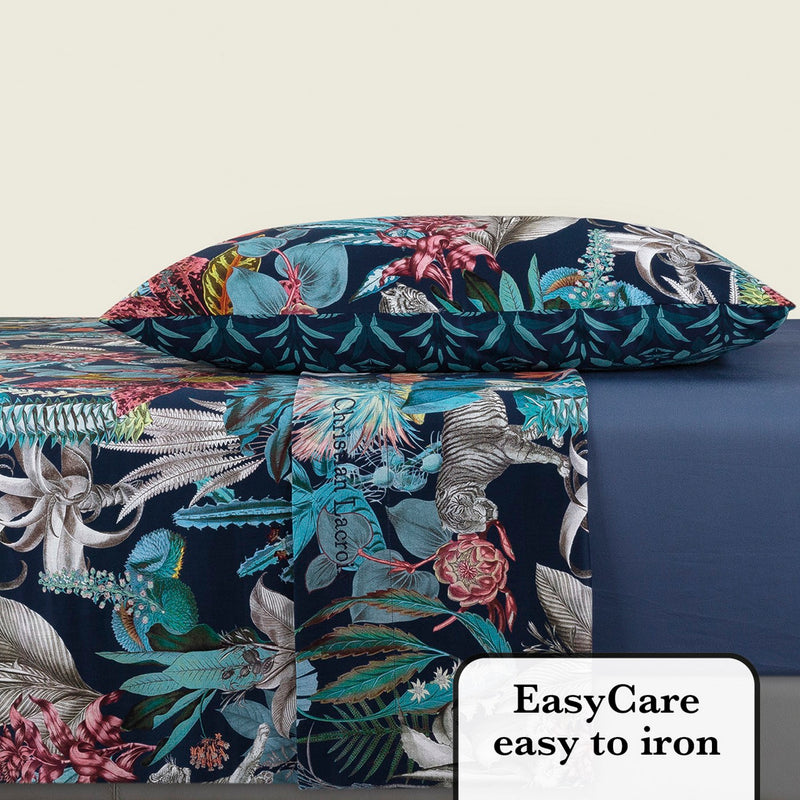 Zanzibar - Ensemble De Draps Satin De Coton Zanzibar Bleu