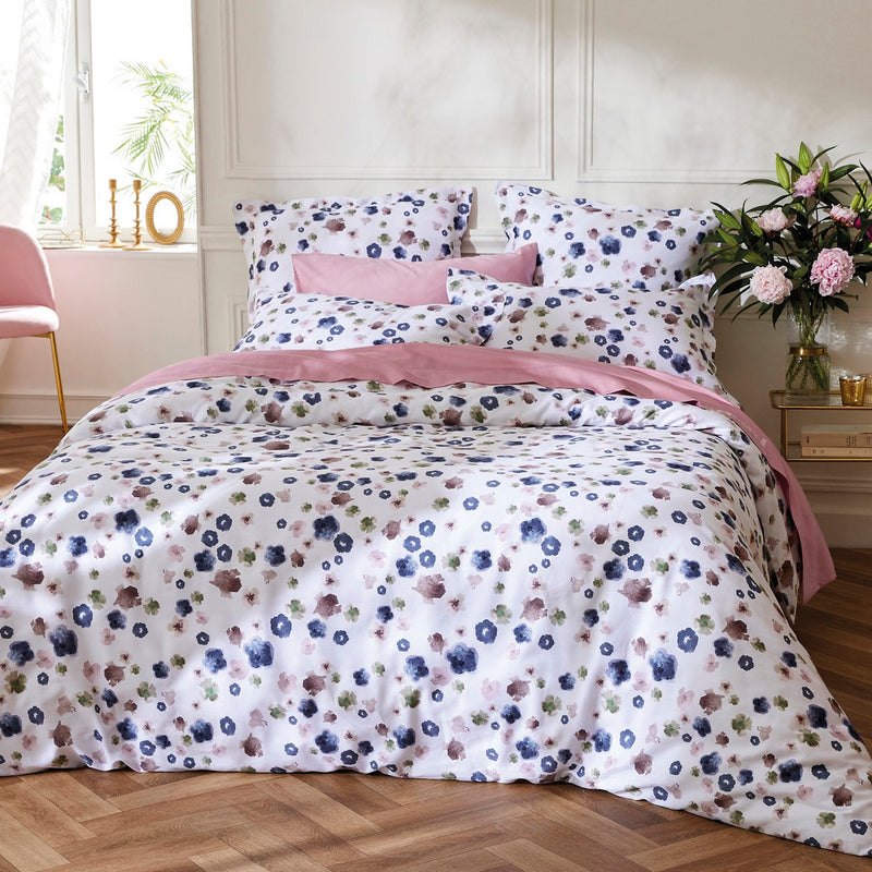 Exotique Flower - Drap-Housse Satin De Coton Uni Rose