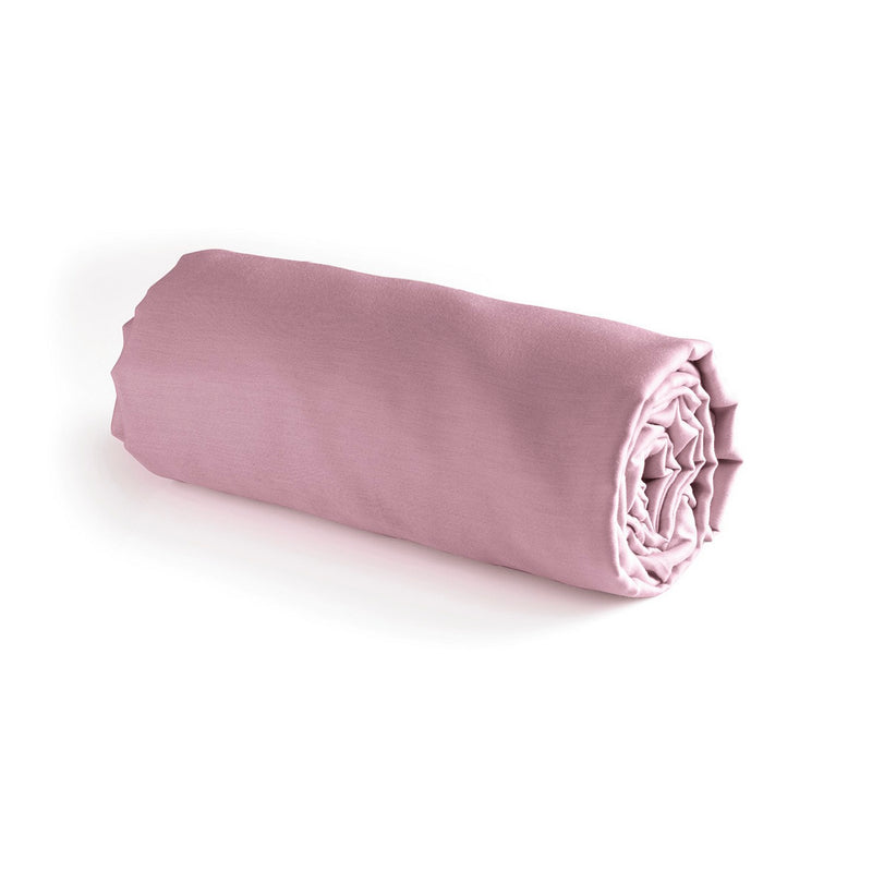 Exotique Flower - Drap-Housse Satin De Coton Uni Rose