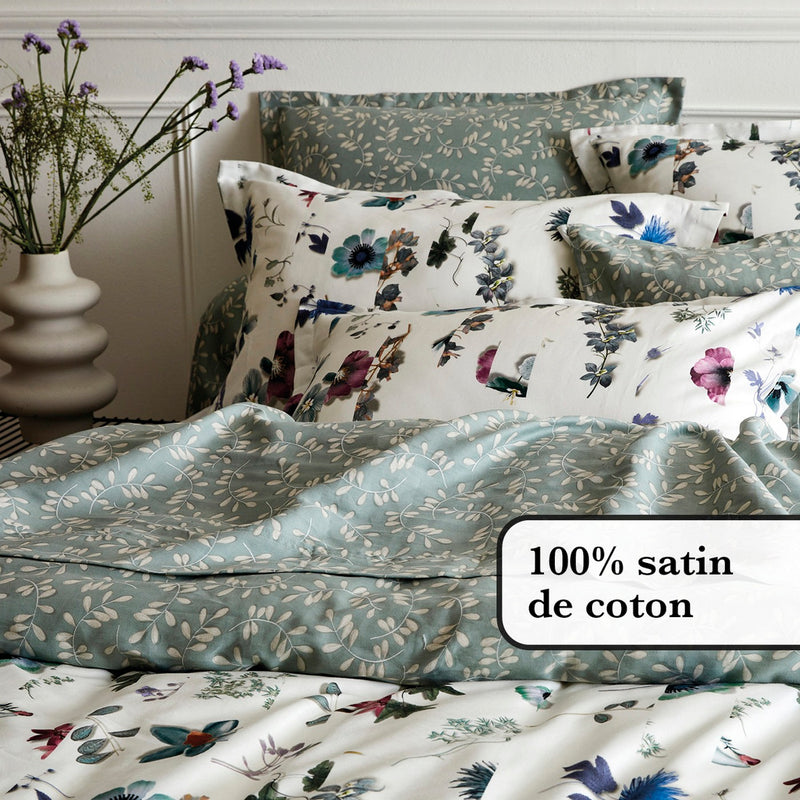 Semis - Housse De Couette + Taie(s) D'Oreiller Satin De Coton Semis Jaune