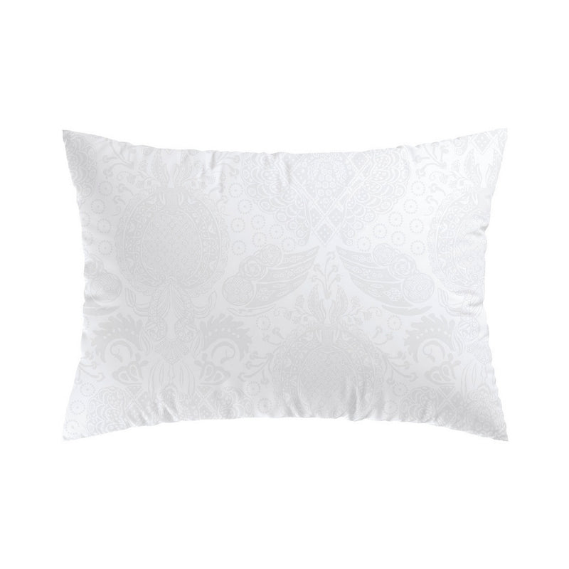 Jacquard - Set De 2 Taies D'Oreiller Satin De Coton Tissé Jacquard Arles Blanc