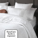 Jacquard - Set De 2 Taies D'Oreiller Satin De Coton Tissé Jacquard Arles Blanc