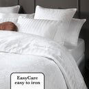 Jacquard - Set De 2 Taies D'Oreiller Satin De Coton Tissé Jacquard Arles Blanc