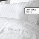 Jacquard - Set De 2 Taies D'Oreiller Satin De Coton Tissé Jacquard Arles Blanc