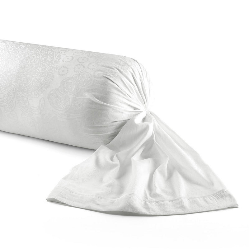 Jacquard - Taie De Traversin Satin De Coton Tissé Jacquard Arles Blanc
