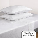 Jacquard - Ensemble De Draps Satin De Coton Tissé Jacquard Arles Blanc