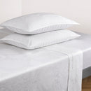 Jacquard - Ensemble De Draps Satin De Coton Tissé Jacquard Arles Blanc