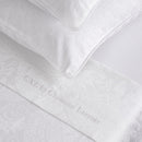 Jacquard - Ensemble De Draps Satin De Coton Tissé Jacquard Arles Blanc