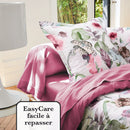 Exotique - Housse De Couette + Taie(s) D'Oreiller Satin De Coton Exotique Framboise