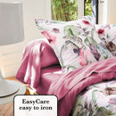 Exotique - Housse De Couette + Taie(s) D'Oreiller Satin De Coton Exotique Framboise