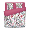 Exotique - Housse De Couette + Taie(s) D'Oreiller Satin De Coton Exotique Framboise