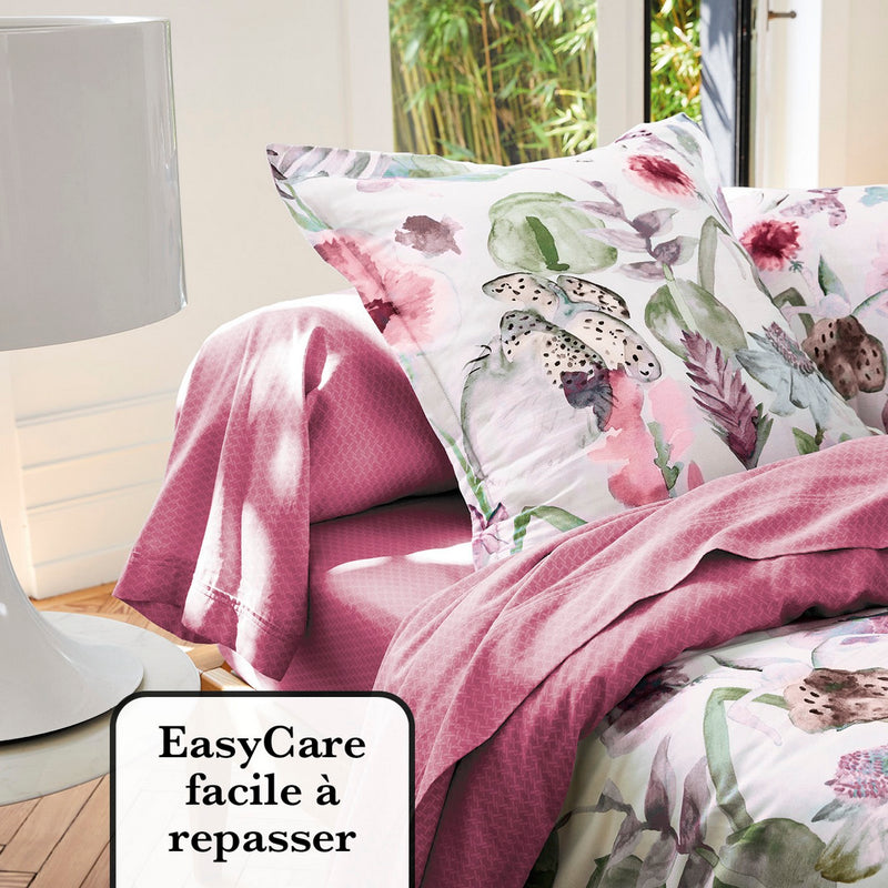 Exotique - Set De 2 Taies D'Oreiller Satin De Coton Exotique Framboise