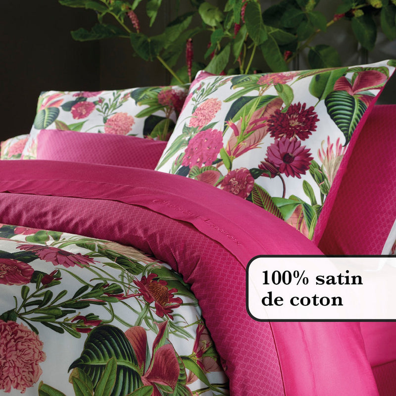 Garden - Taie De Traversin Satin De Coton Garden Micro Fuchsia