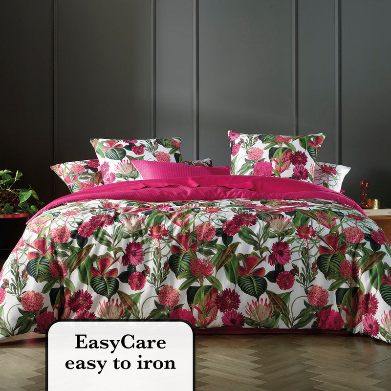 Garden - Taie De Traversin Satin De Coton Garden Micro Fuchsia
