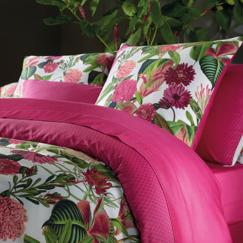 Garden - Taie De Traversin Satin De Coton Garden Micro Fuchsia