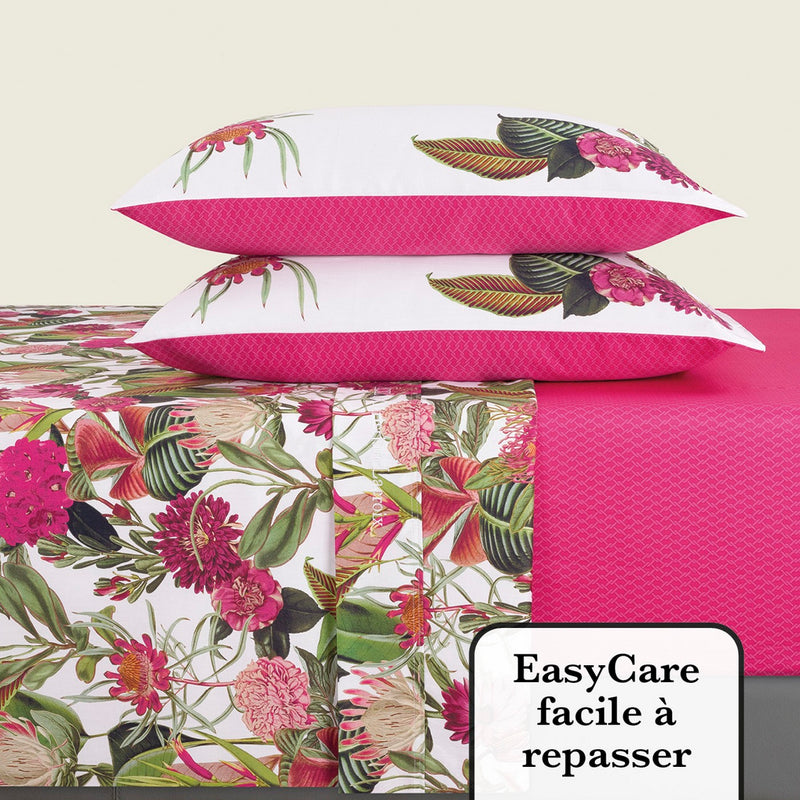 Garden - Ensemble De Draps Satin De Coton Garden Fuchsia