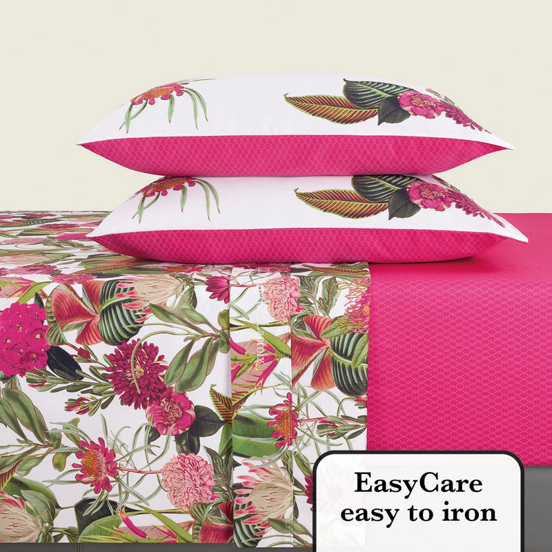 Garden - Ensemble De Draps Satin De Coton Garden Fuchsia