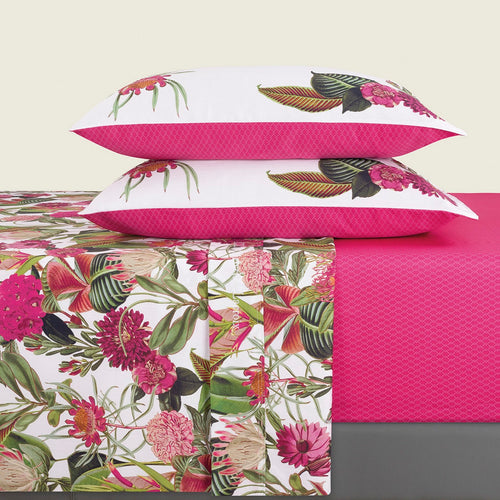 Garden - Ensemble De Draps Satin De Coton Garden Fuchsia